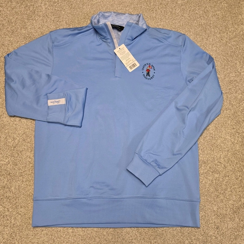 Bobby Jones 124th US Open Pinehurst Quarter Zip Pullover Blue Golf Jacket NWT M